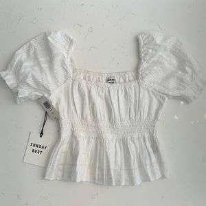 Sunday Best Aritzia Janis White Blouse XS